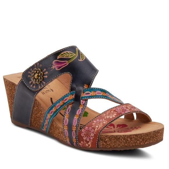 L'ATISTE Shoes - L’Atiste Swan Sandal in Navy Multi NWOB Size 40 EU US 9